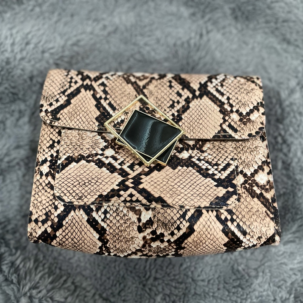 Snakeskin square purse